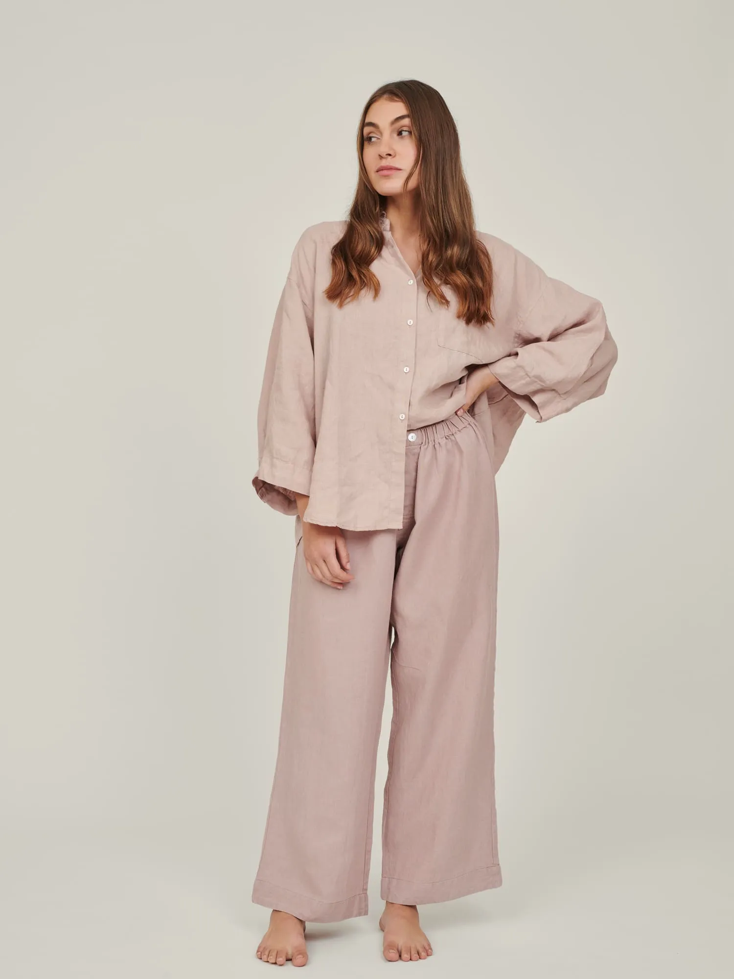 100% Linen shirt in Rosa