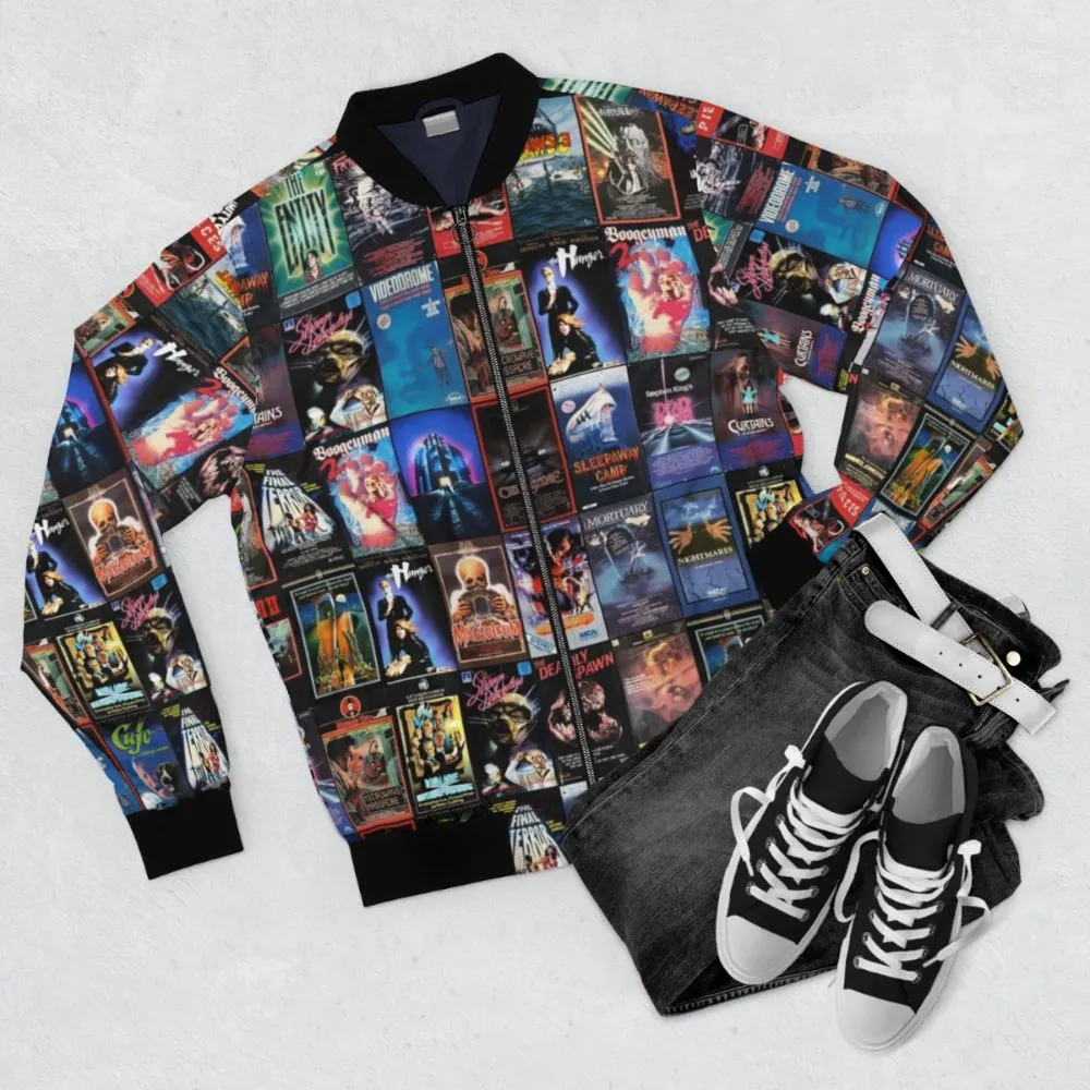1980s Retro Horror VHS Artwork Bomber Jacket