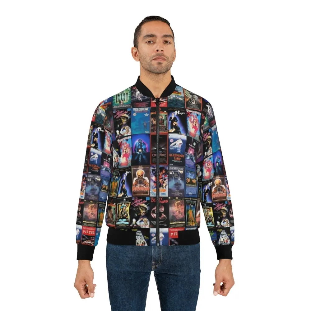 1980s Retro Horror VHS Artwork Bomber Jacket