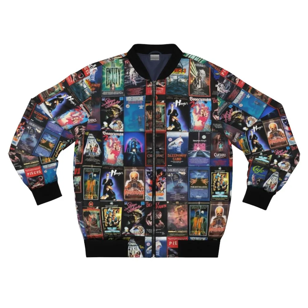 1980s Retro Horror VHS Artwork Bomber Jacket