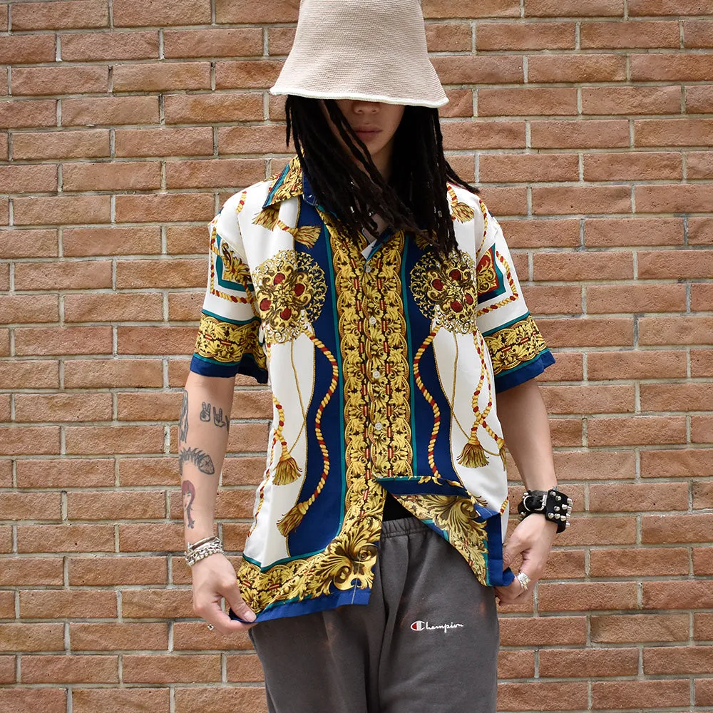 90's Philippe Candeloro Paris スカーフ柄シャツ 240711