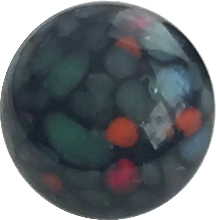 Almost Gone, Black/Blue/Soft Teal Spots Tiny Vintage Glass Buttons, 5/16" Japan #GL 308