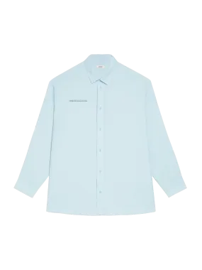 Aloe Linen Collared Long Sleeve Shirt—baby blue