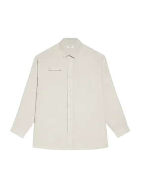 Aloe Linen Collared Long Sleeve Shirt—limestone