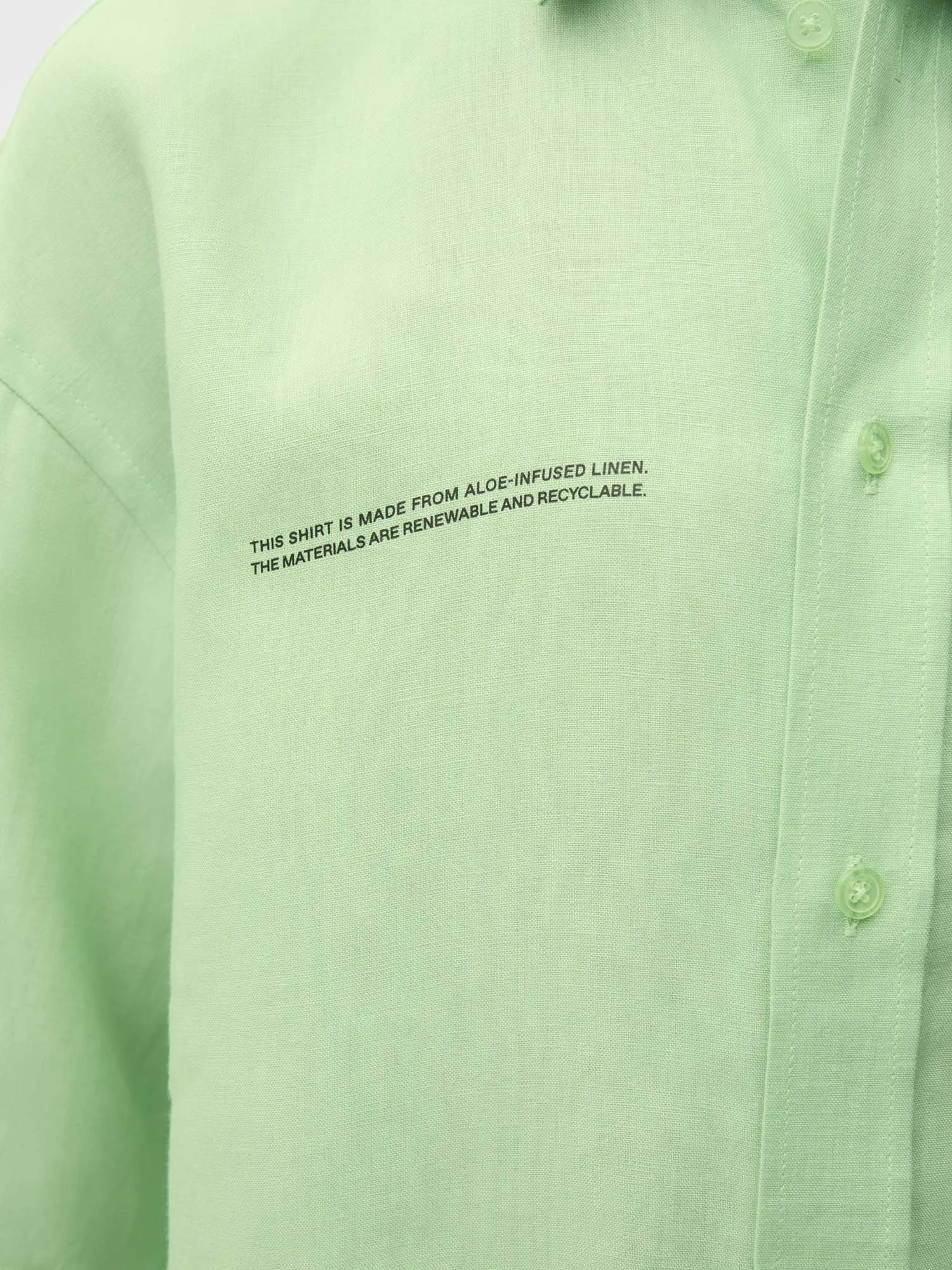 Aloe Linen Short Sleeve Shirt—pistachio