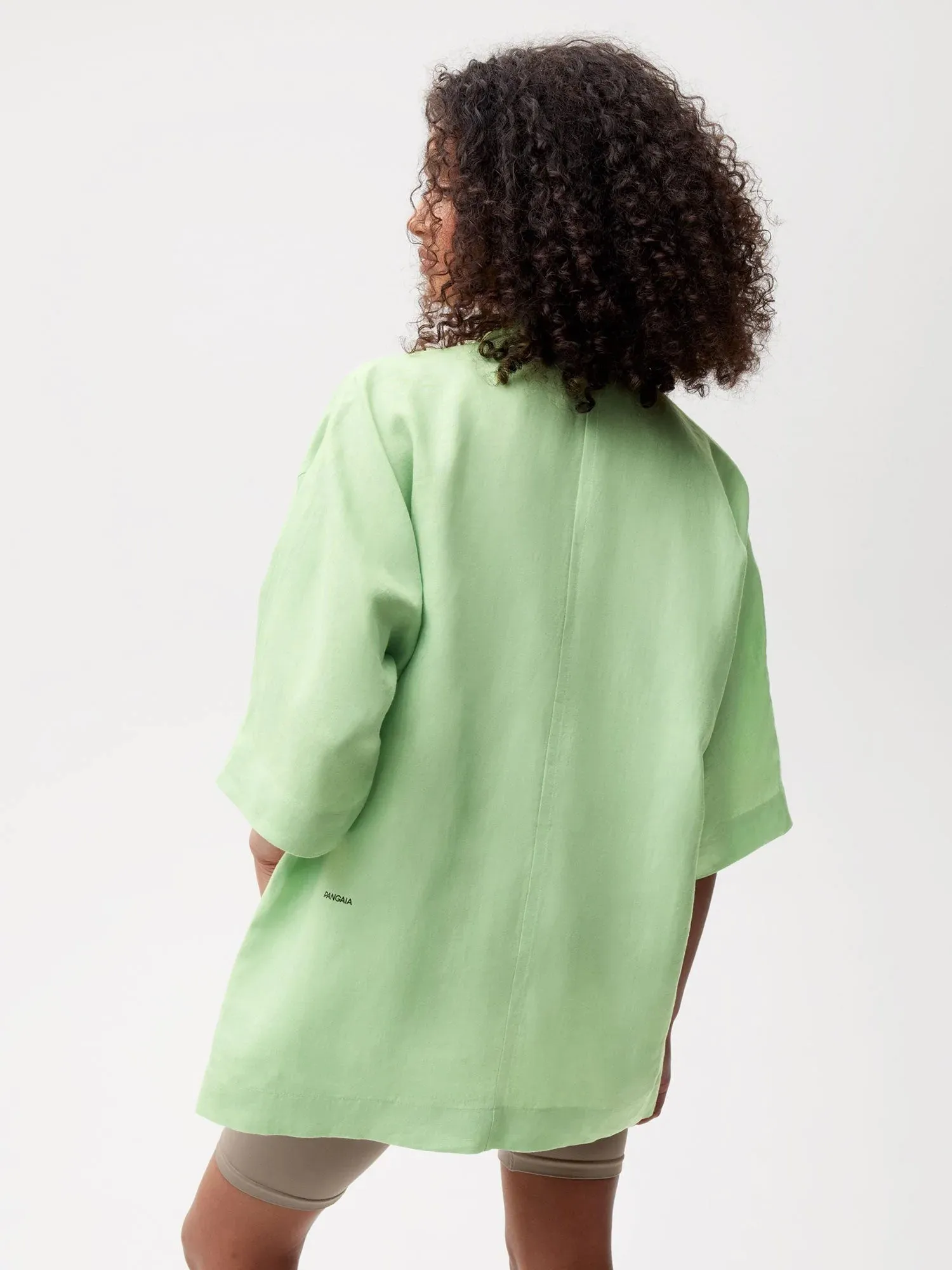 Aloe Linen Short Sleeve Shirt—pistachio