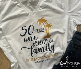 Anniversary Trip Palm Tree Shirt, One Beautiful Family, Any Year Custom, Personalized