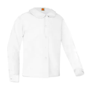 Archway Arete Girls Peter Pan Long Sleeve Blouse (No Patch)