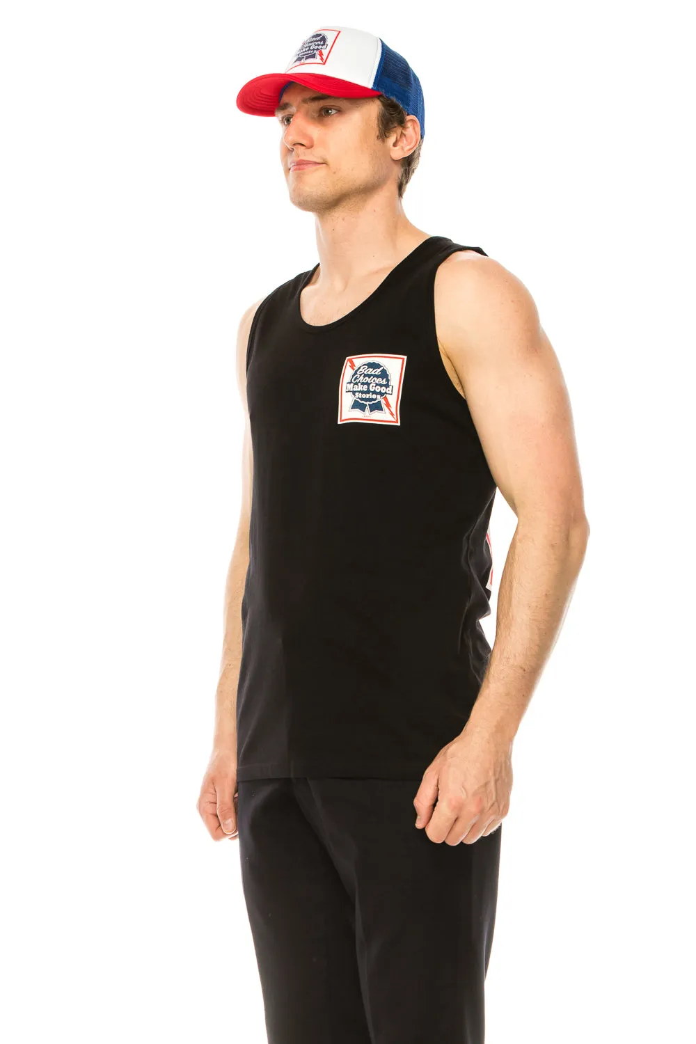 BAD CHOICES MAKE GOOD STORIES MEN'S TANK