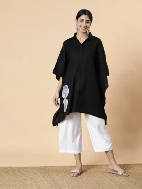 Black Rayon ShirtKurta - WinsomeBeauty