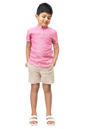 Boys Jujubes Pink Linen Shirt