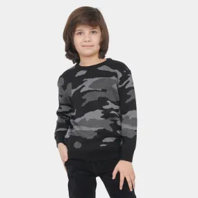 Boys Sweater Camouflage - Black