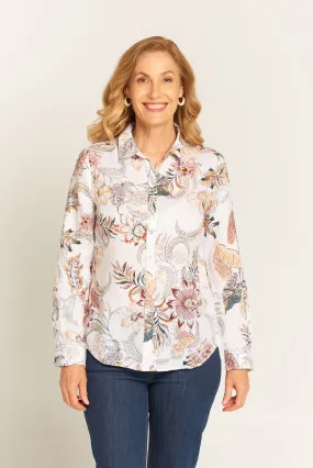 Classic Linen Shirt Western Feather