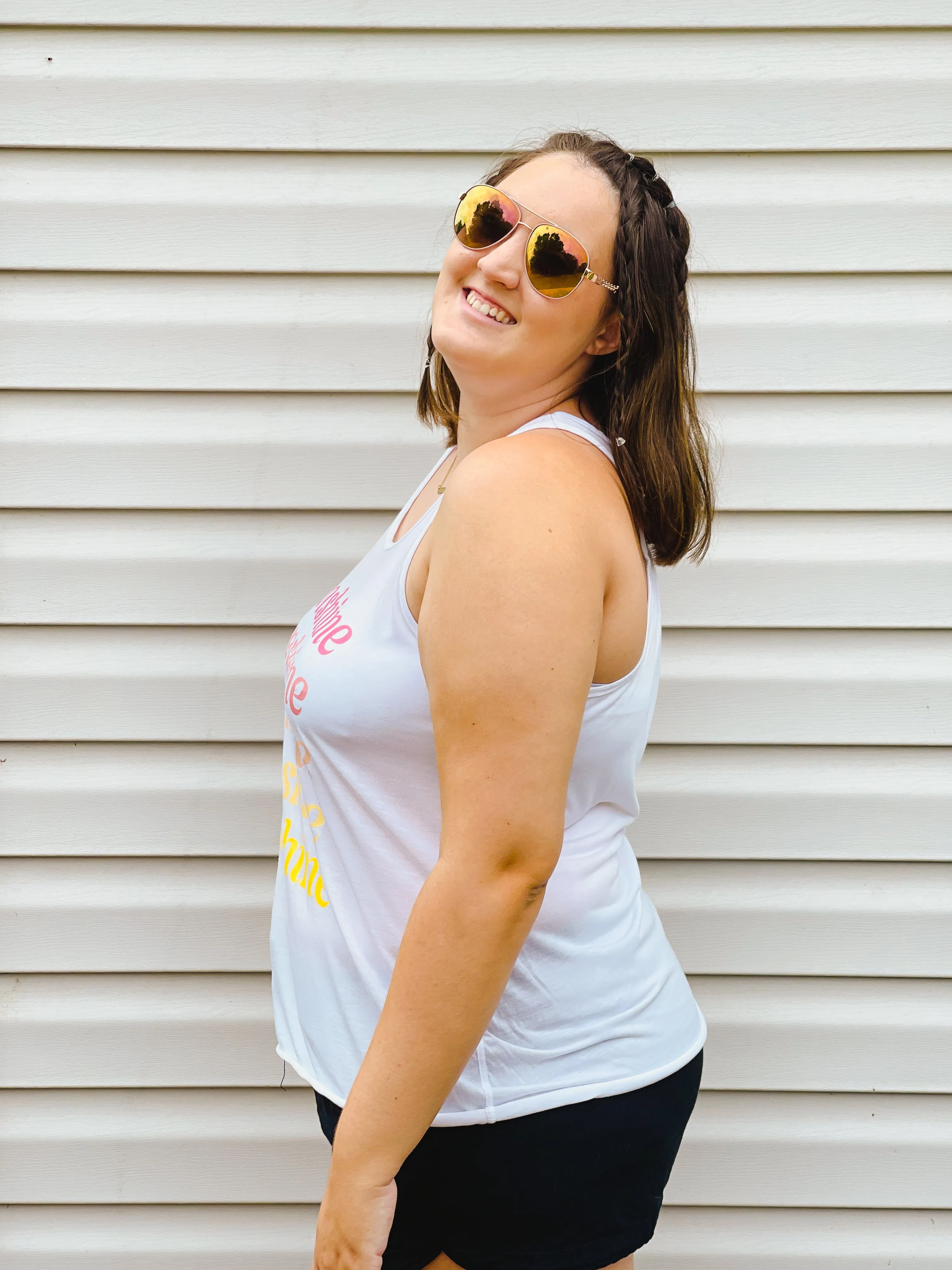 Colorful Sunshine Pleated Tank