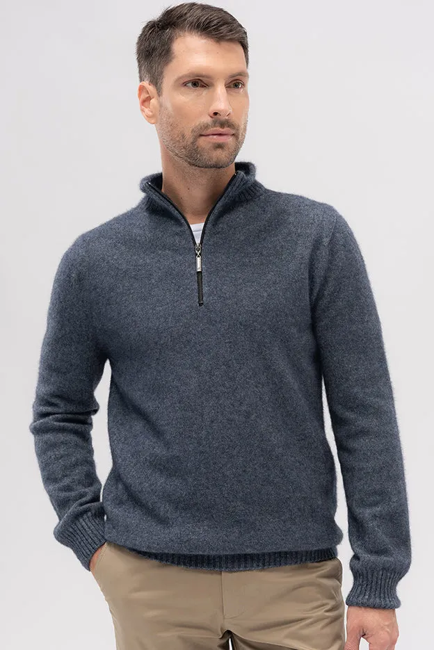 Contrast Half Zip Sweater