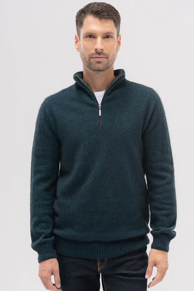 Contrast Half Zip Sweater