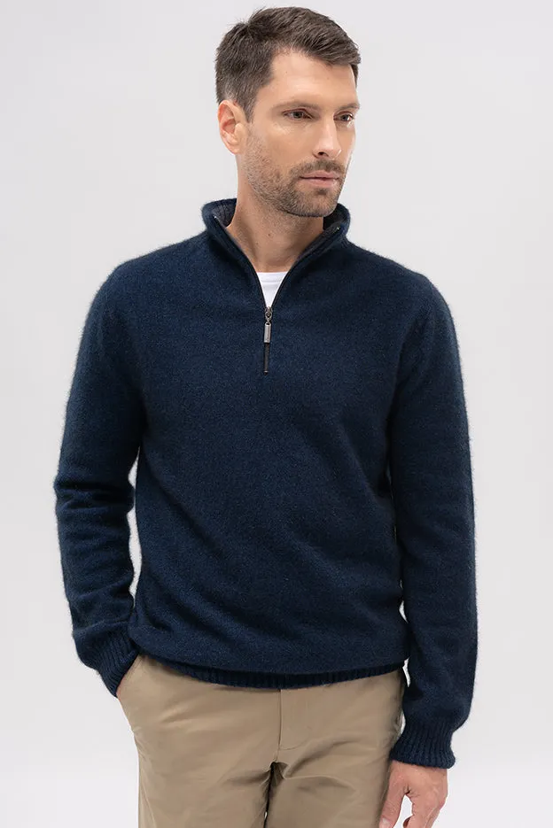 Contrast Half Zip Sweater