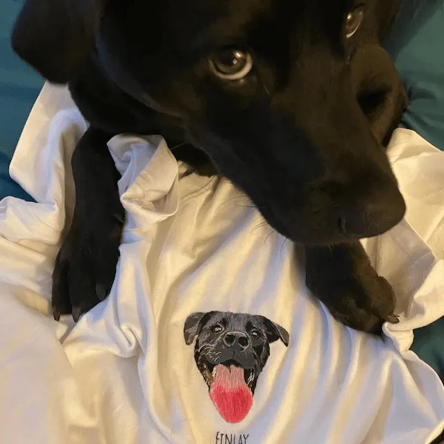 Custom Embroidery Unisex T-Shirt Personalised Photo&Text T-shirt Gift for Father's Day