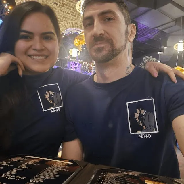 Custom Embroidery Unisex T-Shirt Personalised Photo&Text T-shirt Gift for Father's Day