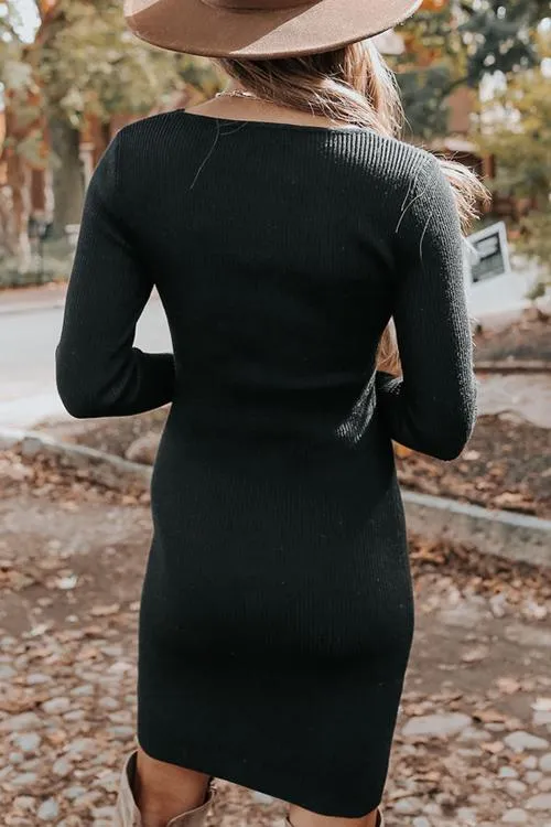 Cut Out Long Sleeve Bodycon Dress