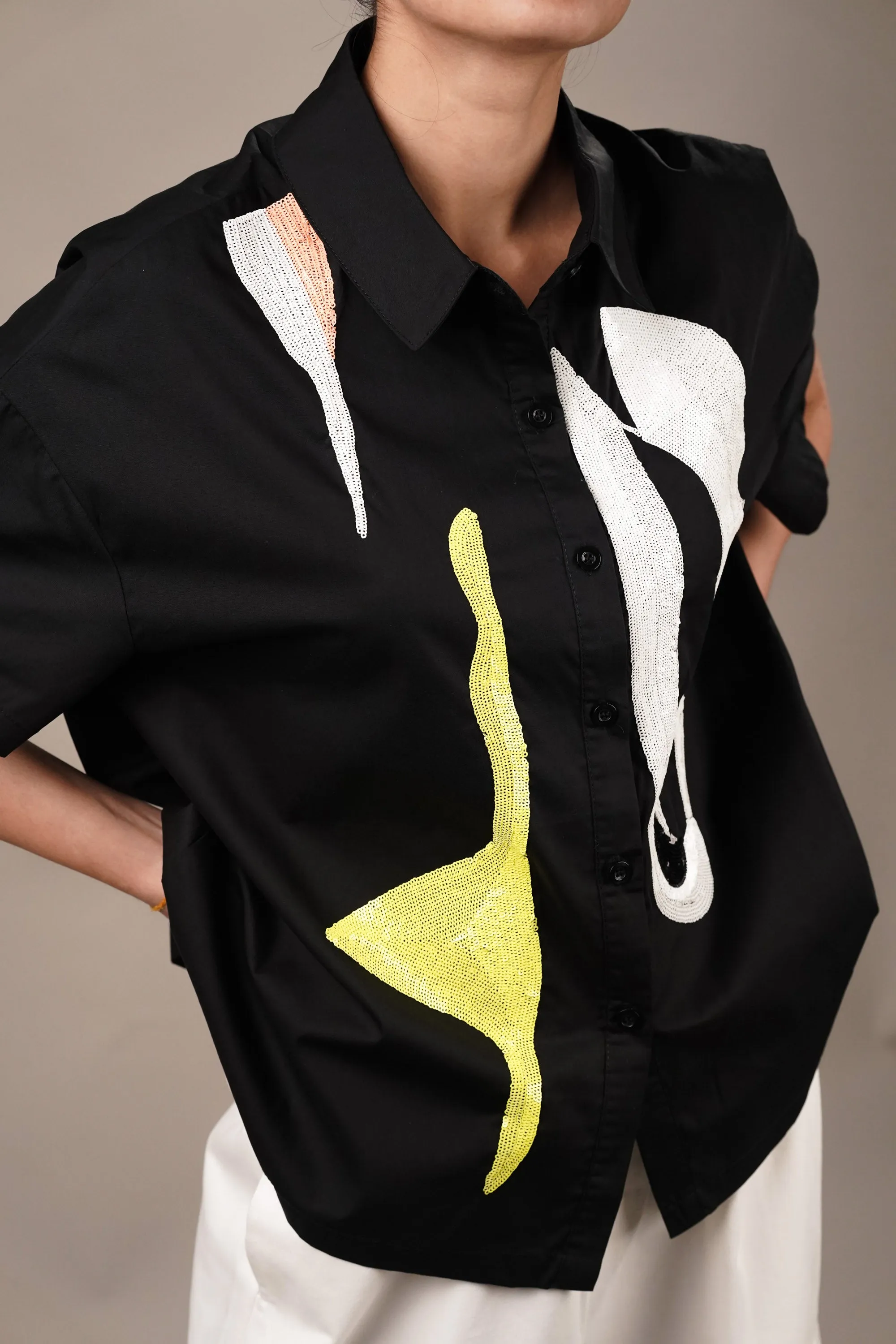 Dazzle Black Sequin Shirt