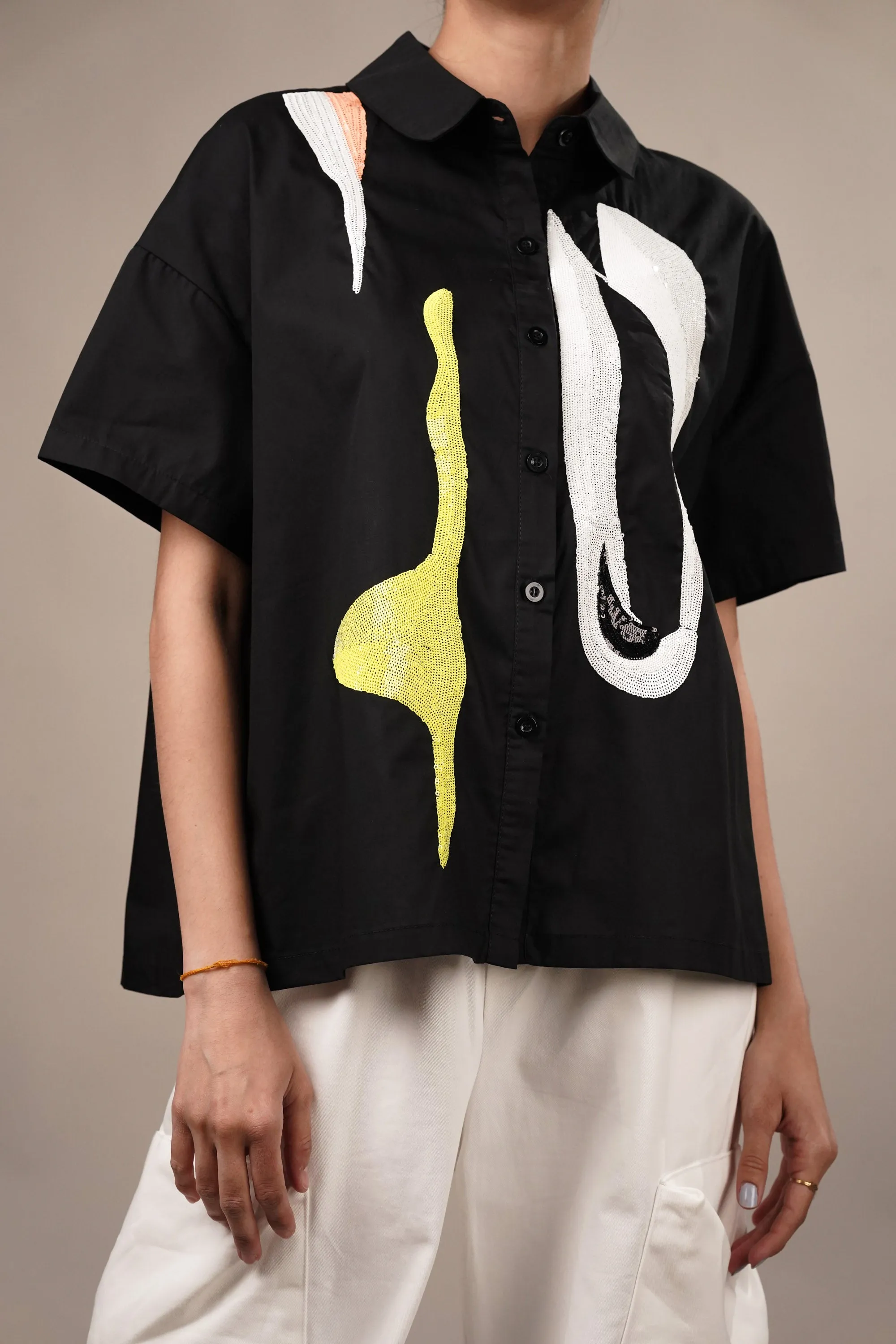 Dazzle Black Sequin Shirt