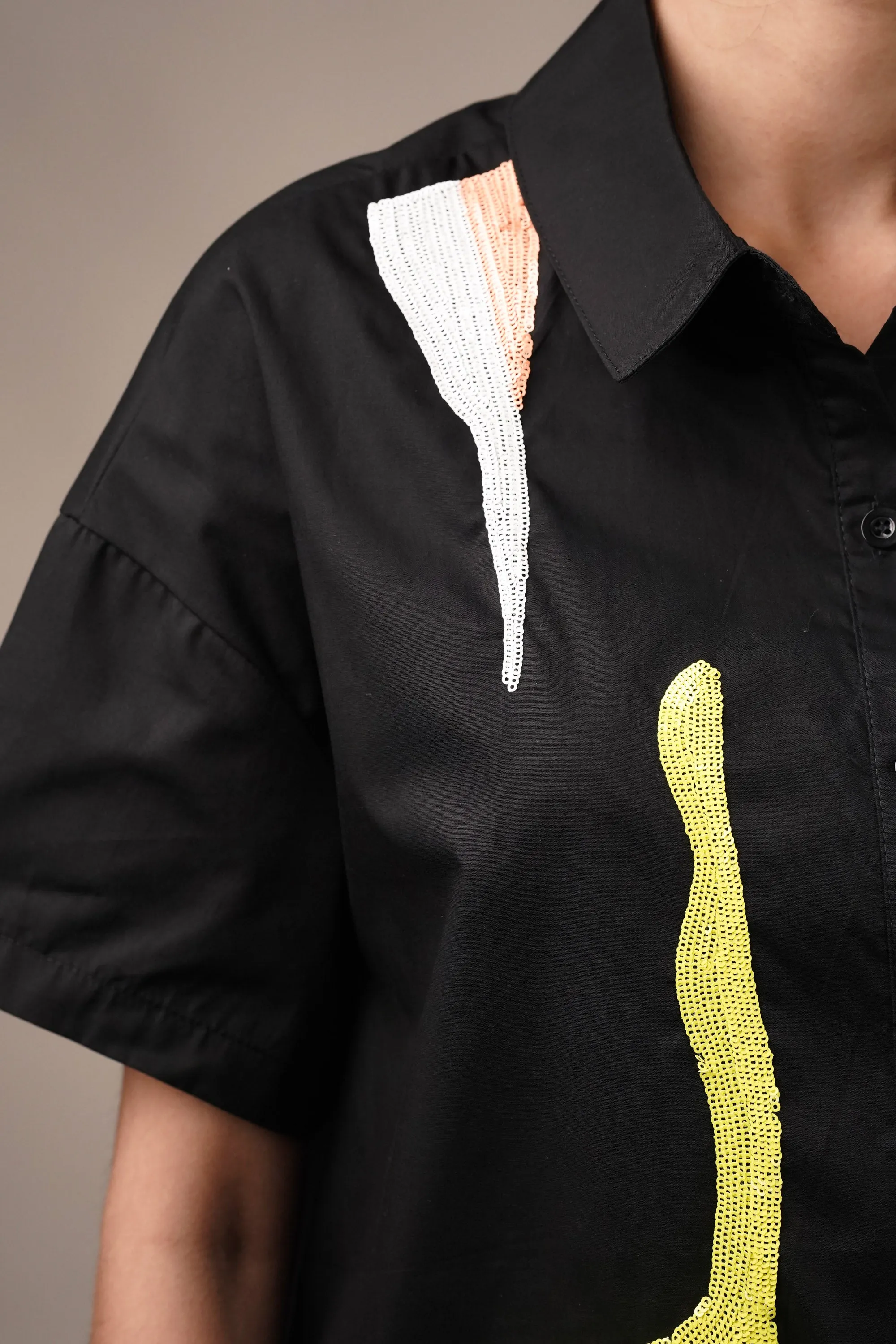 Dazzle Black Sequin Shirt
