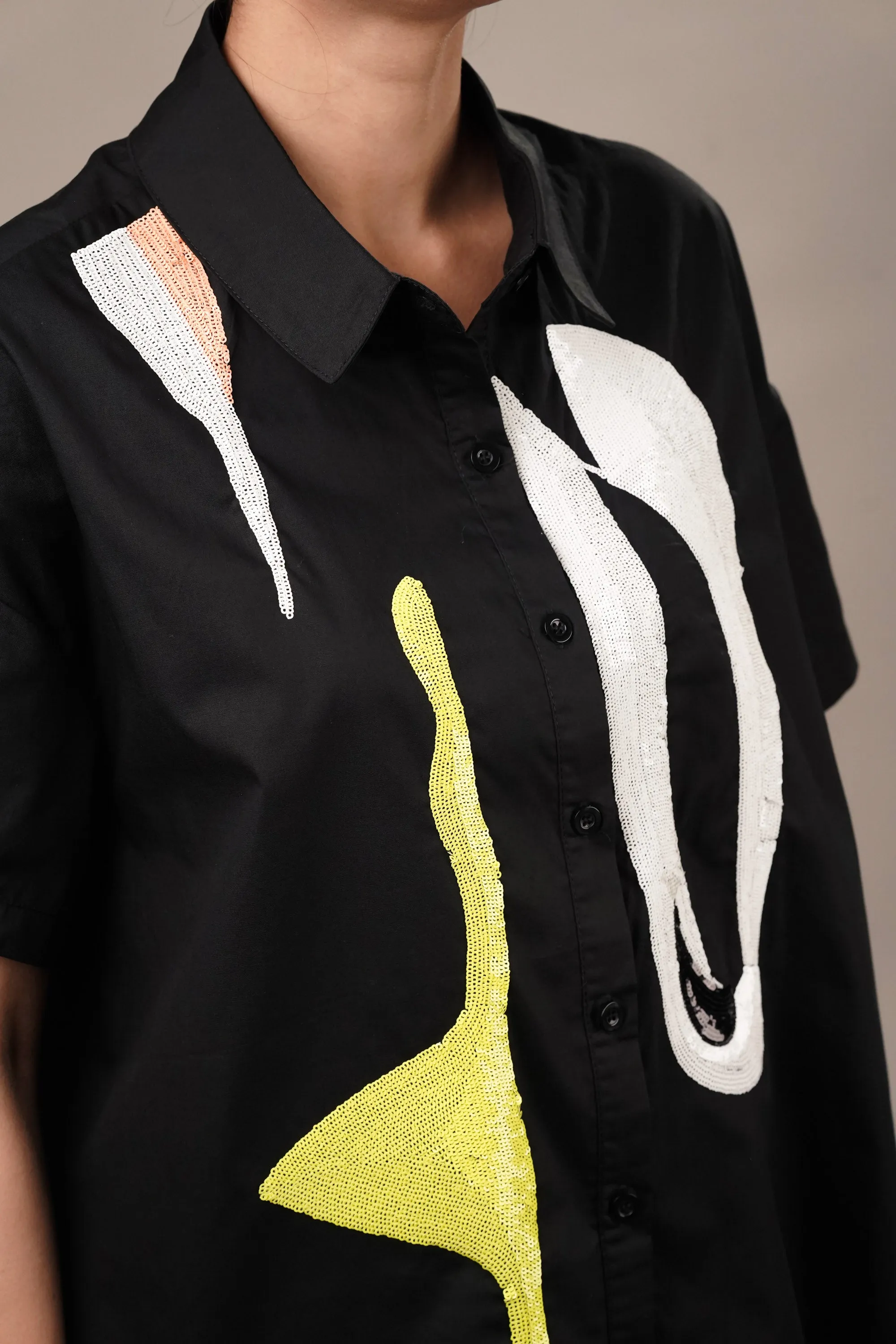 Dazzle Black Sequin Shirt