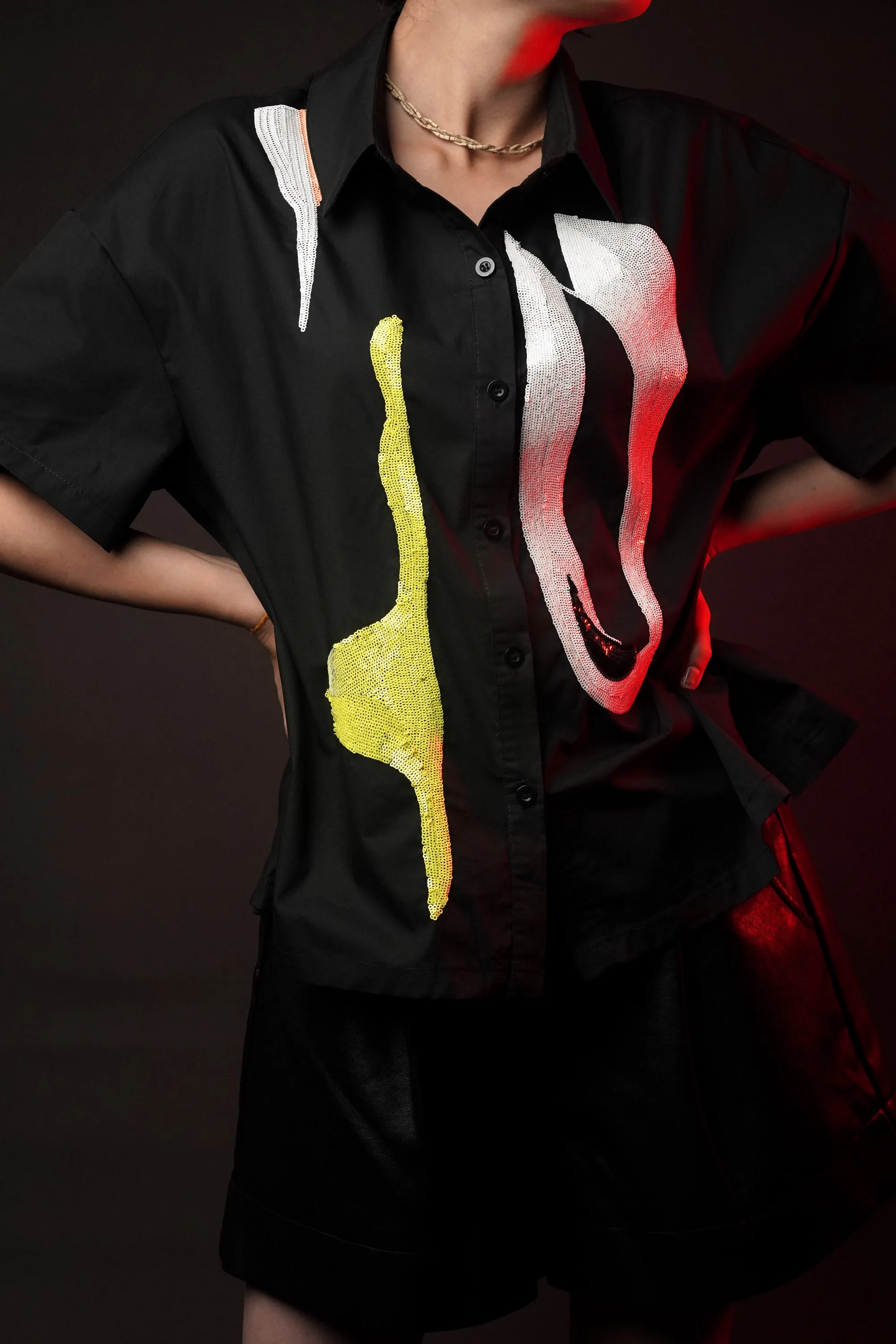 Dazzle Black Sequin Shirt
