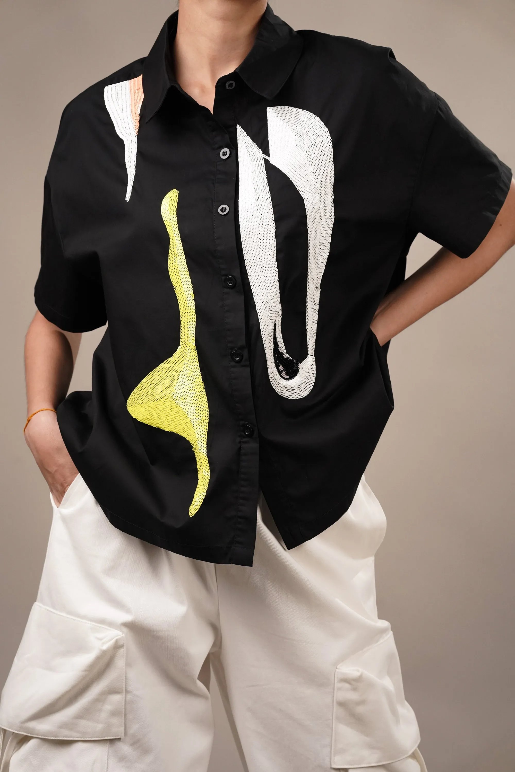 Dazzle Black Sequin Shirt