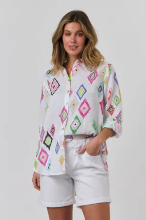 Diamant Linen Boyfriend Shirt