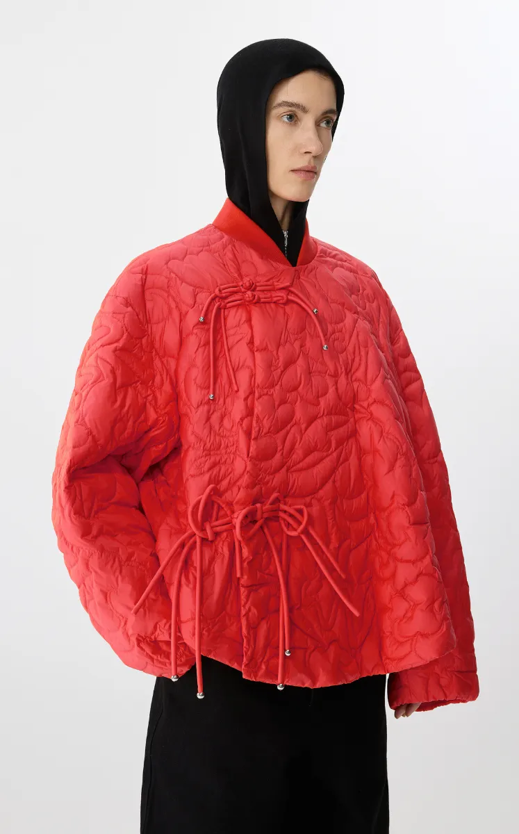 Down coat / JNBY Chinese Knot Oversized Quilted Down Jacket