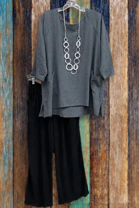Dunnmall Casual Round Neck Pocket T-shirt