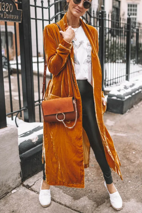 Dunnmall Cheering My Way Velvet Kimono Coat