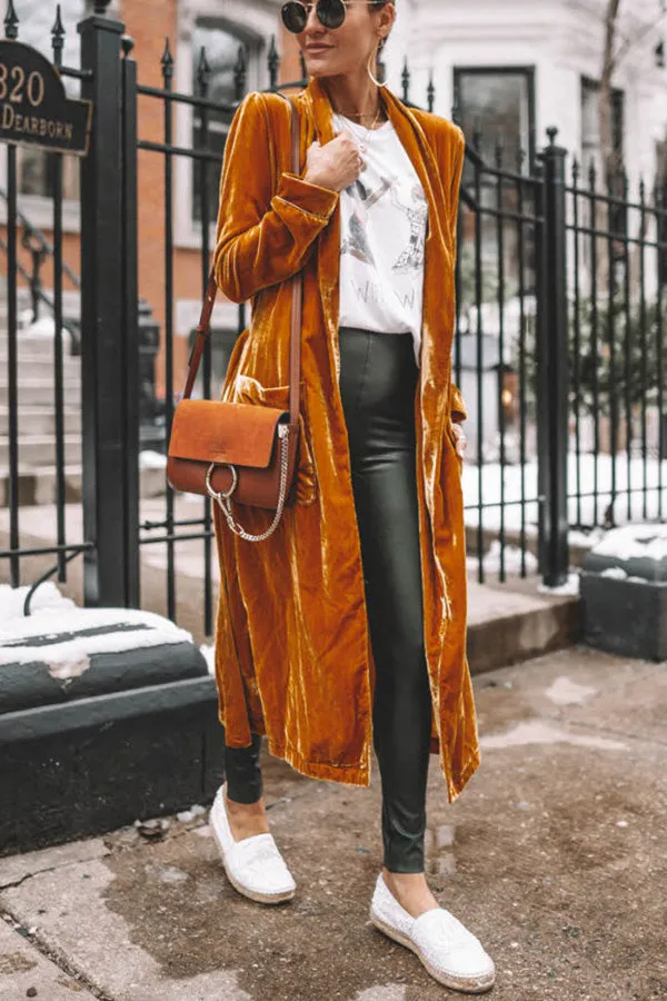 Dunnmall Cheering My Way Velvet Kimono Coat
