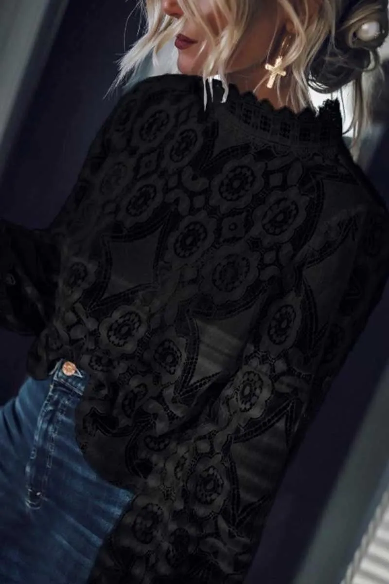 Dunnmall Solid Lace Tops (2 Colors)