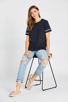 Embroidered Sleeve T-Shirt