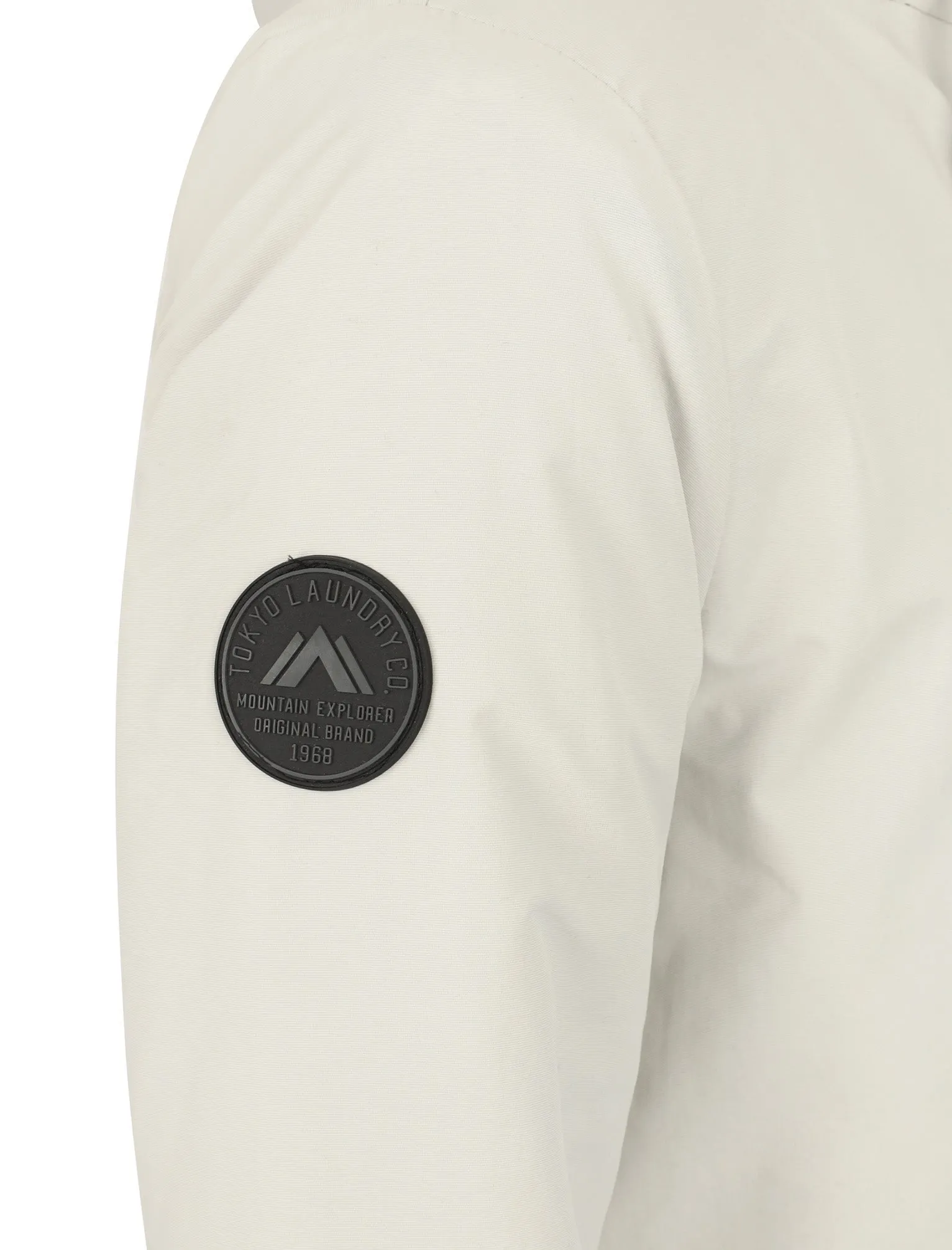 Eskell Hooded Parka Coat with Quilted Lining In Stone - Tokyo Laundry