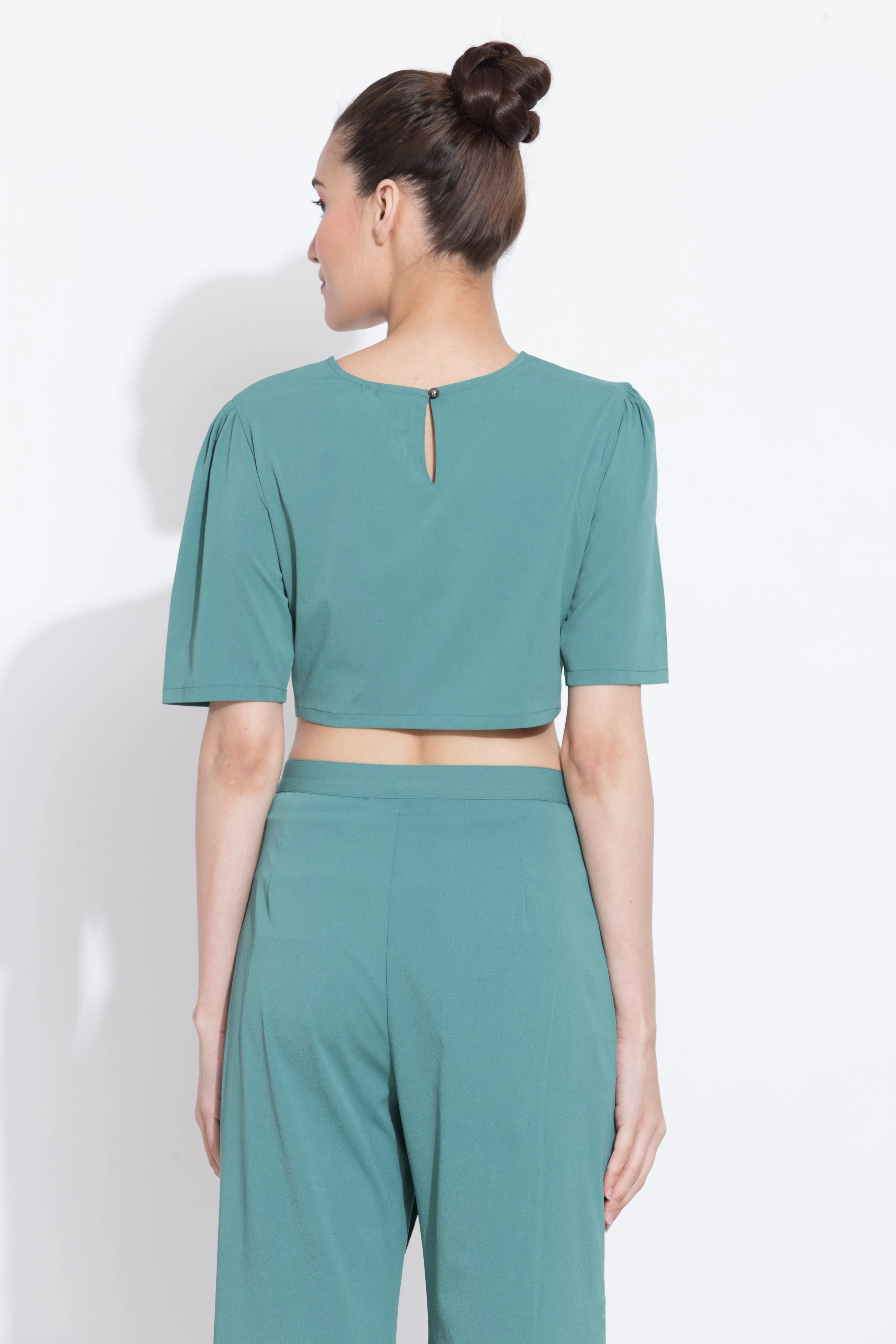 Fern Crop Top and Overlap Culottes Co ord Set