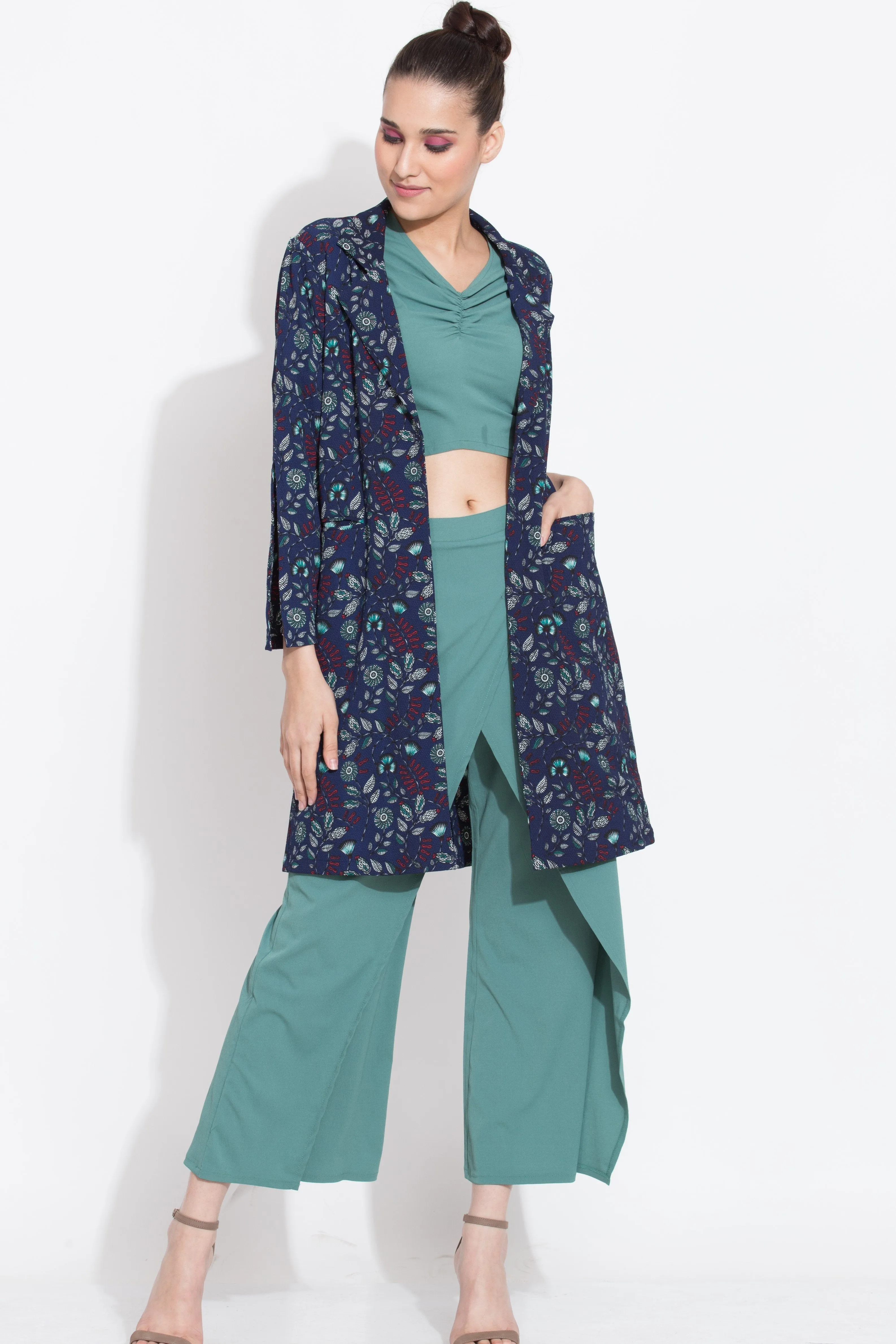 Fern Crop Top and Overlap Culottes Co ord Set
