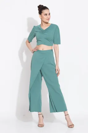Fern Crop Top and Overlap Culottes Co ord Set