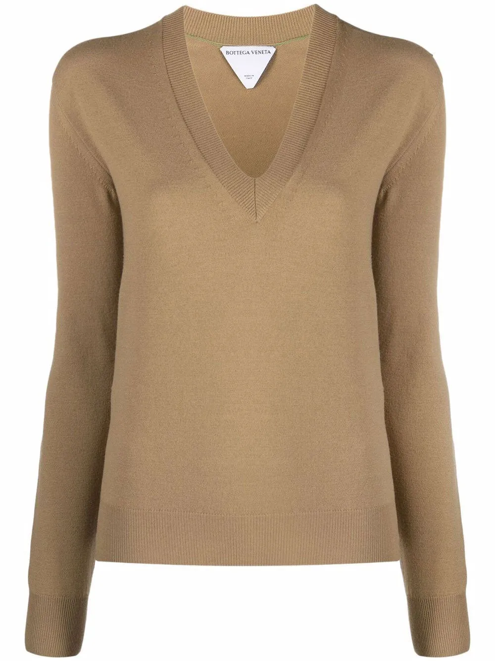 Fine-knit V-neck jumper