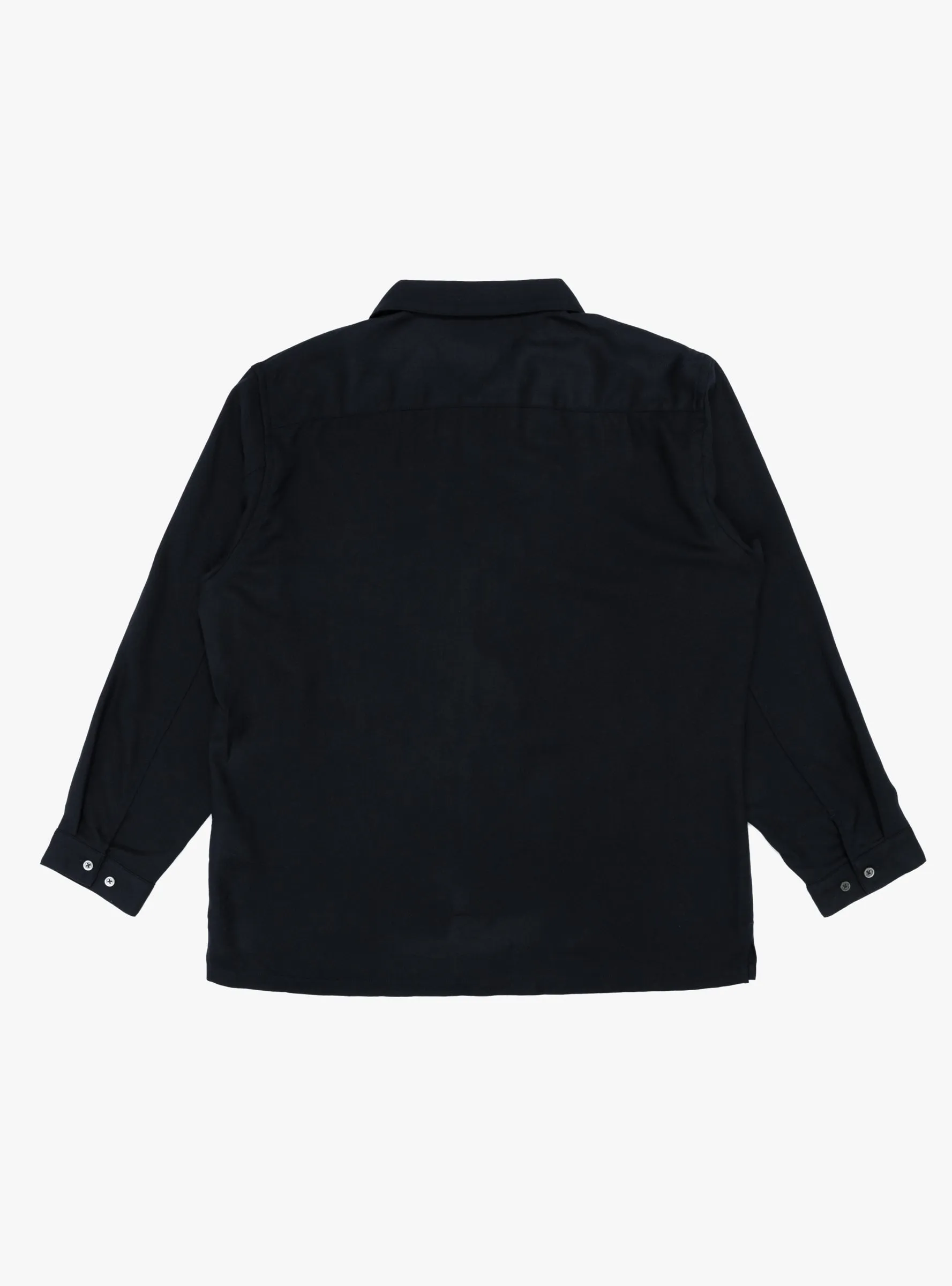 Flat Bottom Wool Shirt Dark Navy