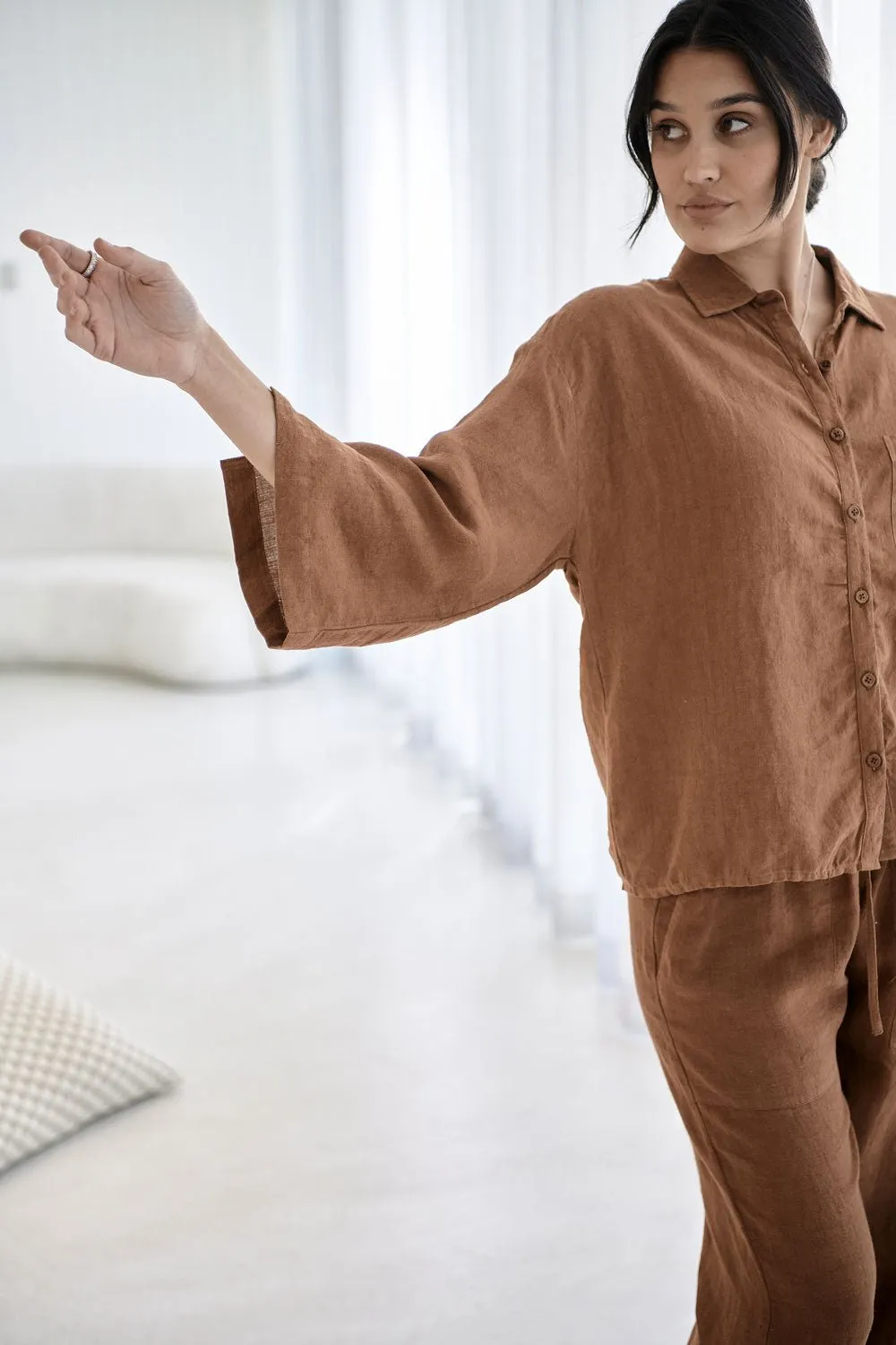 Fundamental Linen Shirt - Nutmeg 