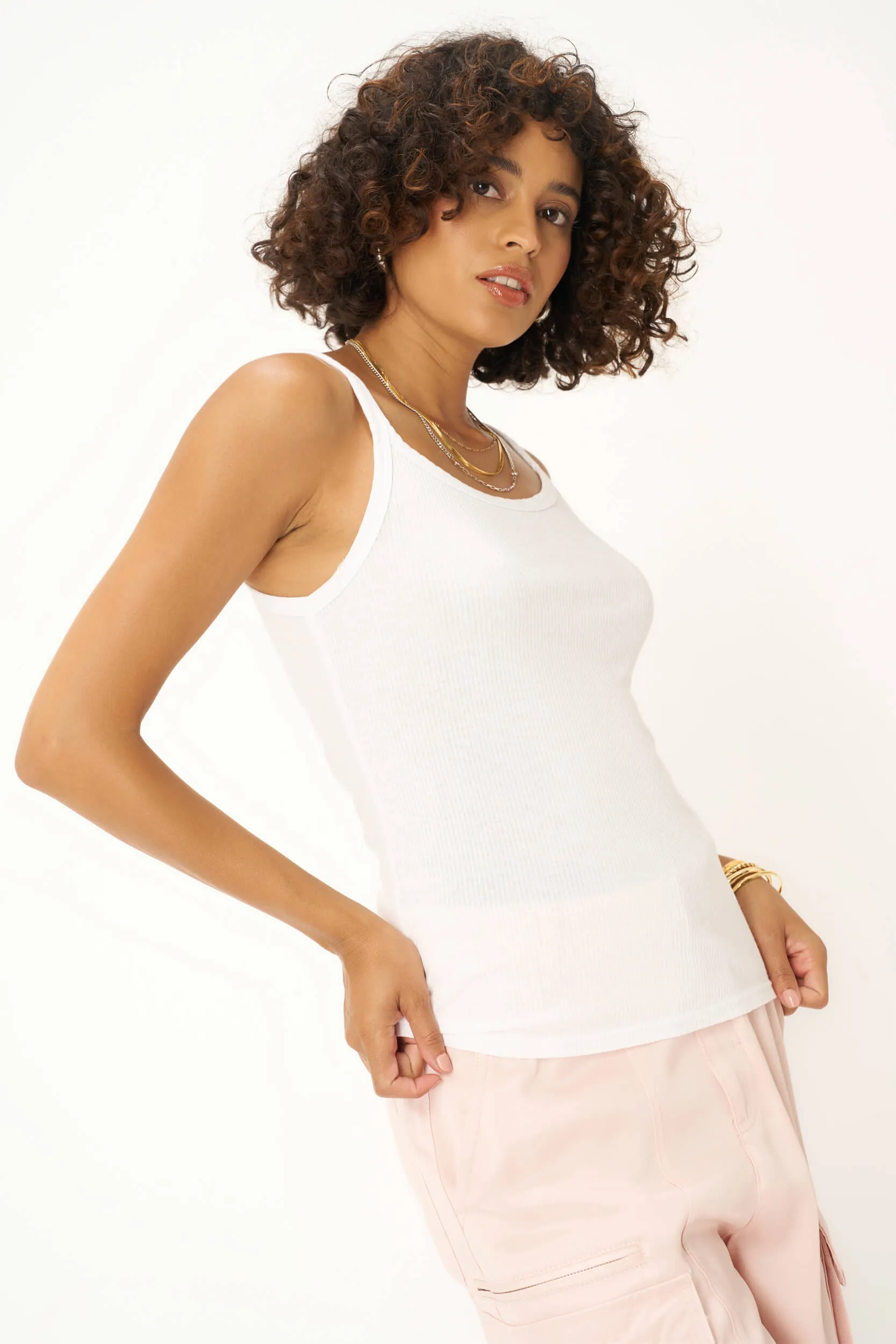 Gardenia Rib Tank - White