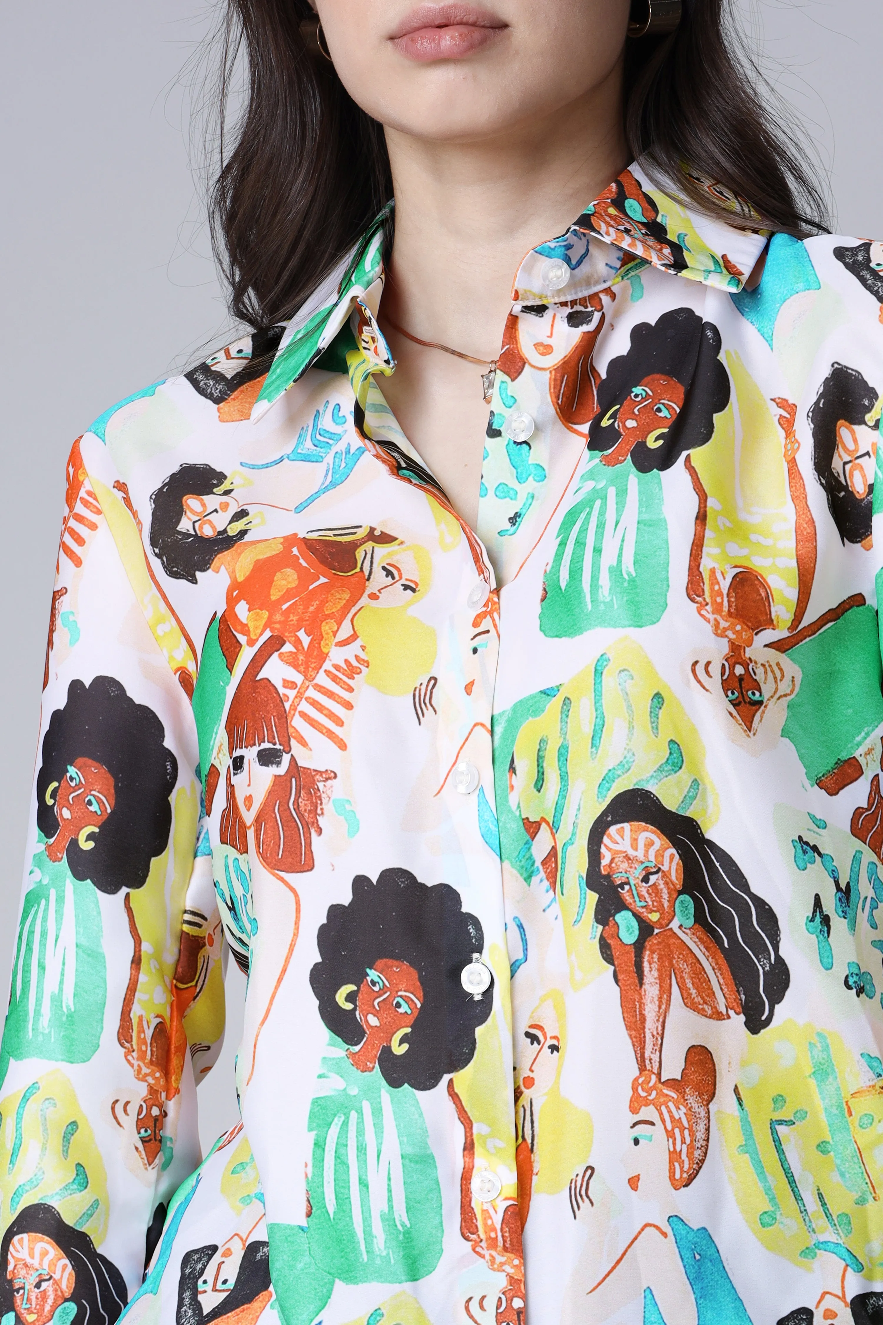 Graphic Person Print Detail Womens Shirt