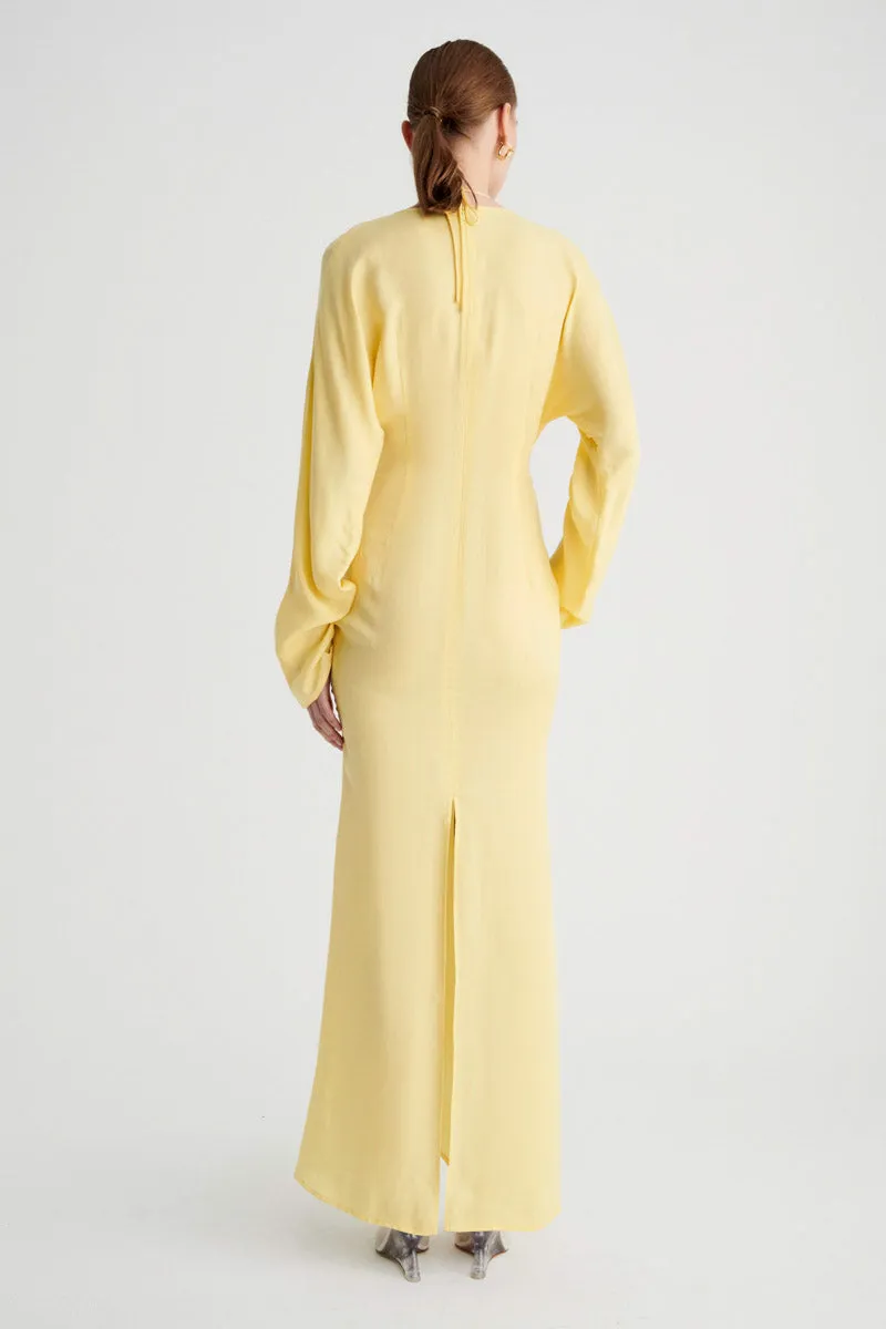 Halley Rushed Maxi Dress - Butter