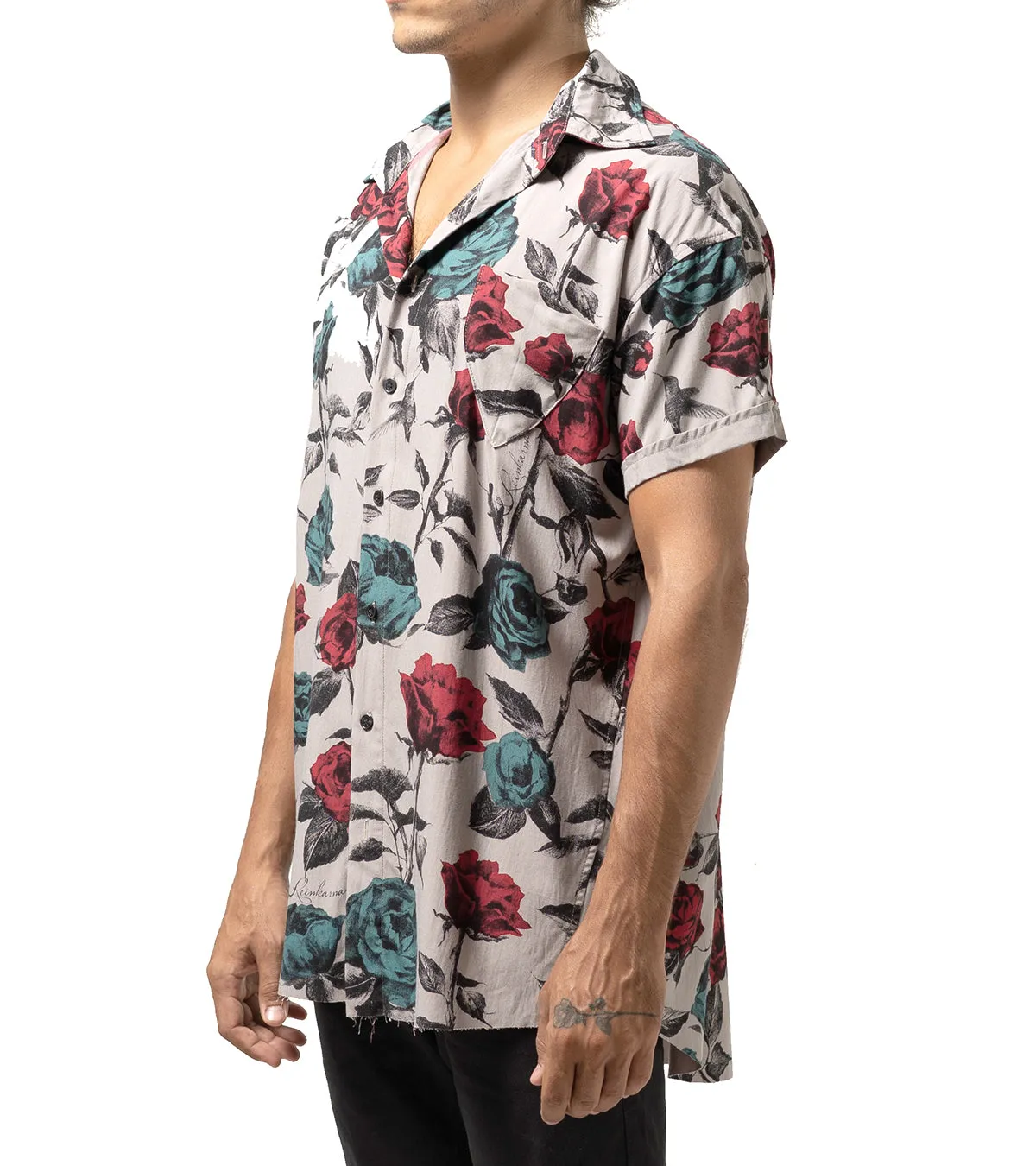 Hawaian S/S Short Rose Full Print
