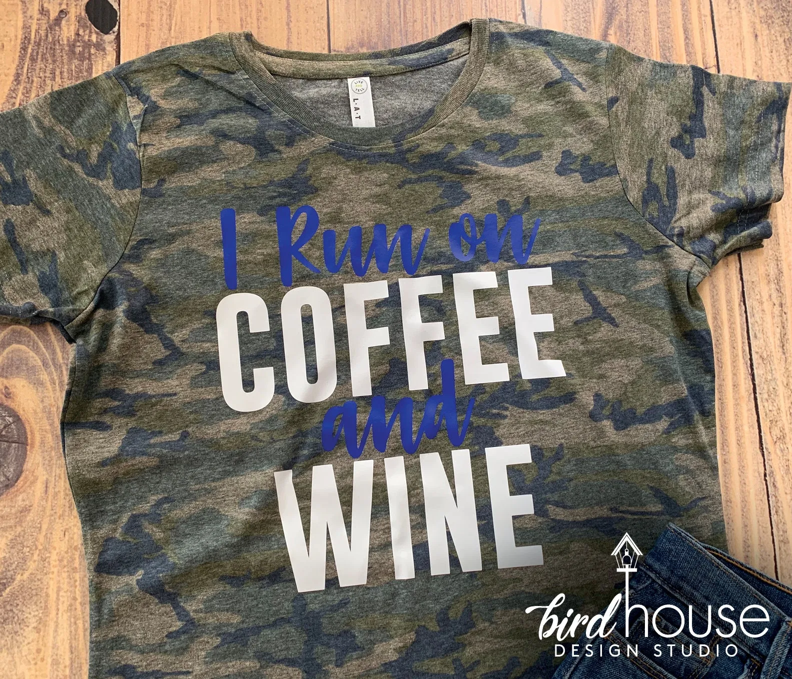 I Run on Coffee and Wine Shirt, Cute Gift, Pick any colors