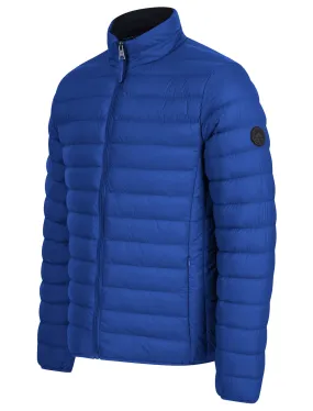 Ikar Funnel Neck Quilted Puffer Jacket with Fleece Lined Collar in Sodalite Blue - Tokyo Laundry